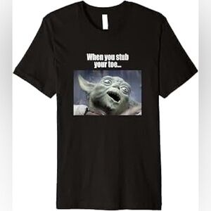 Vintage Star Wars Meme Graphic Tee with Yoda Print